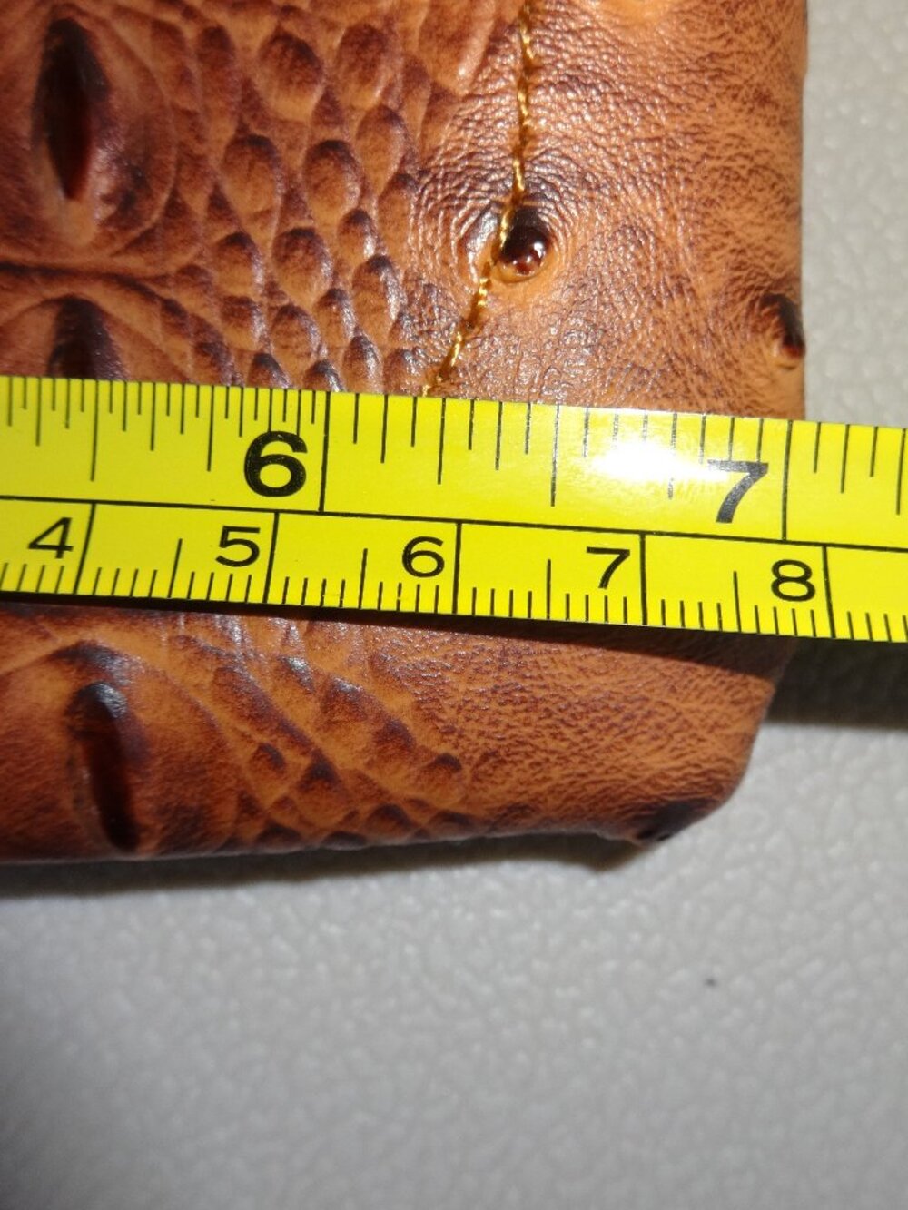 Faux leather animal print reddish brown cross body purse, gold tone hardware VGC - Picture 7 of 9